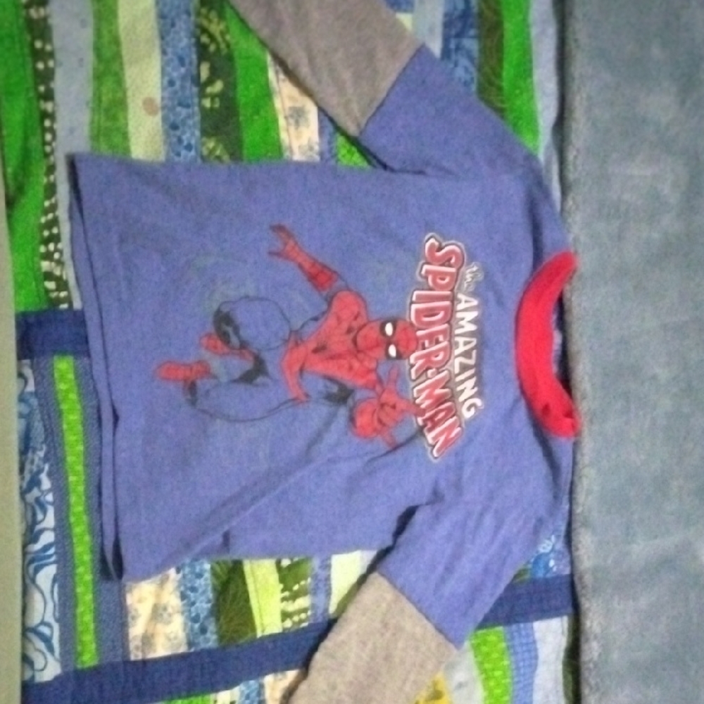 Marvel Amazing Spider-Man Blue and Gray Long Sleeve Tee